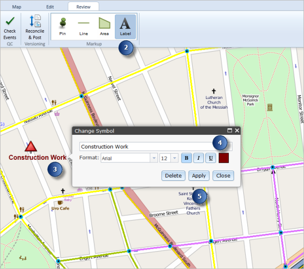 Adding a label using the markup tools Adding a label using the markup tools